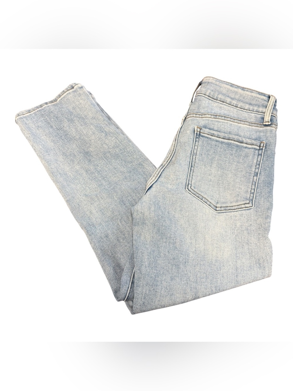 Just USA Light Blue Denim Jeans size 8/29 wide waist band double button no rips